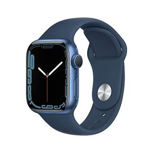 Apple Watch Series 7 (GPS, 41mm) Smartwatch con cassa in alluminio blu con Cinturino Sport blu abisso - Regular Fitness tracker, app Livelli O₂, resistente all’acqua