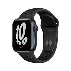 Apple Watch Series 7 Nike GPS+Cellular 41mm in alluminio Mezzanotte - Sport Nero