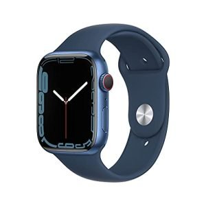 Apple Watch Series 7 (GPS + Cellular, 45mm) Smartwatch con cassa in alluminio blu con Cinturino Sport blu abisso - Regular Fitness tracker, app Livelli O₂, resistente all’acqua