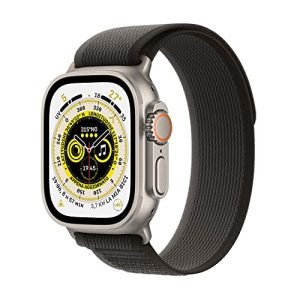 Apple Watch Ultra (GPS + Cellular, Cassa 49mm) Smartwatch con robusta cassa in titanio e Trail Loop nero/grigio - M/L. Fitness tracker, GPS di precisione, tasto Azione, batteria a lunghissima durata